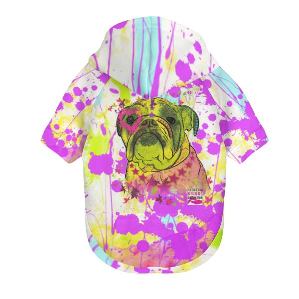 Hunde-Hoodie, Hundemotiv Cindy– bunte Popart, gemütlich, waschbar, Polyster